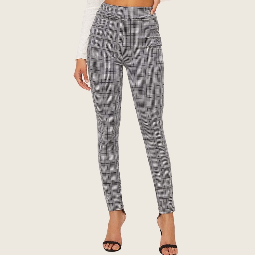 LN | Plaid Skinny Leggings | Gray | Various Sizes